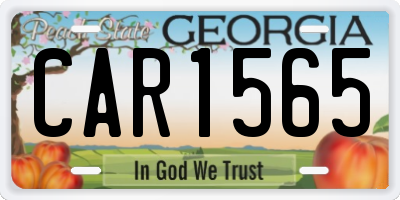 GA license plate CAR1565