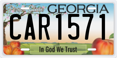 GA license plate CAR1571