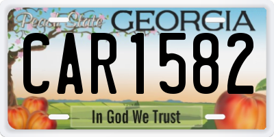 GA license plate CAR1582