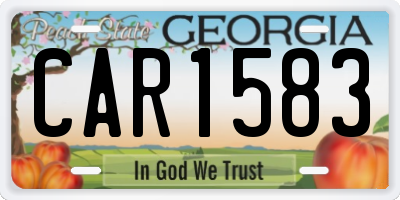GA license plate CAR1583