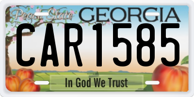 GA license plate CAR1585
