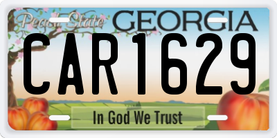 GA license plate CAR1629
