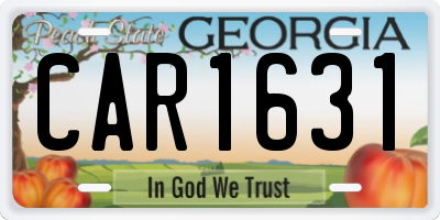 GA license plate CAR1631
