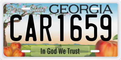 GA license plate CAR1659