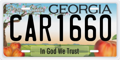 GA license plate CAR1660