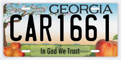 GA license plate CAR1661
