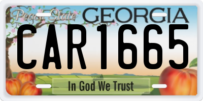 GA license plate CAR1665