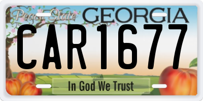 GA license plate CAR1677