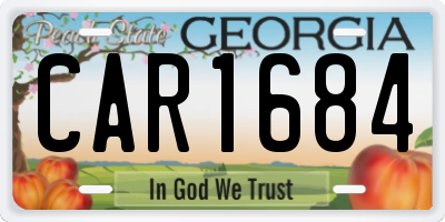 GA license plate CAR1684