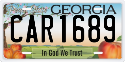 GA license plate CAR1689