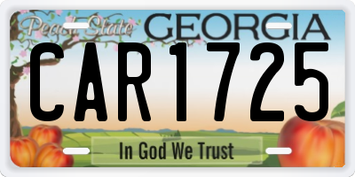 GA license plate CAR1725