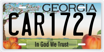 GA license plate CAR1727