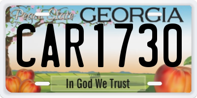 GA license plate CAR1730