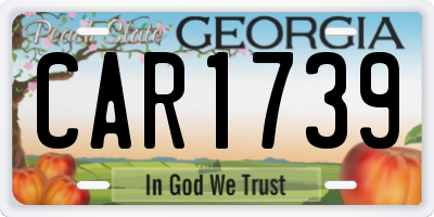 GA license plate CAR1739
