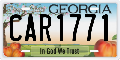 GA license plate CAR1771