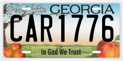 GA license plate CAR1776