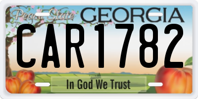 GA license plate CAR1782