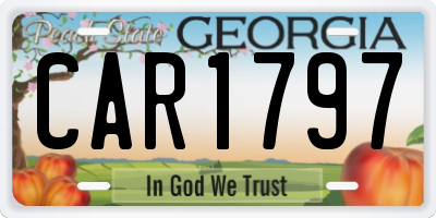 GA license plate CAR1797
