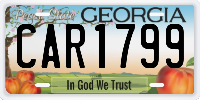 GA license plate CAR1799