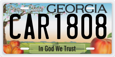 GA license plate CAR1808