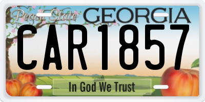 GA license plate CAR1857