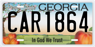 GA license plate CAR1864