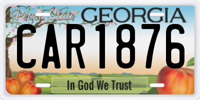 GA license plate CAR1876