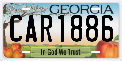 GA license plate CAR1886
