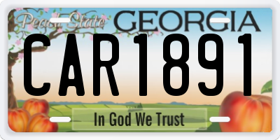 GA license plate CAR1891