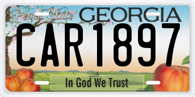 GA license plate CAR1897