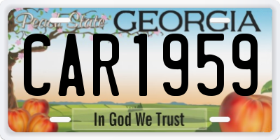 GA license plate CAR1959