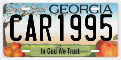 GA license plate CAR1995