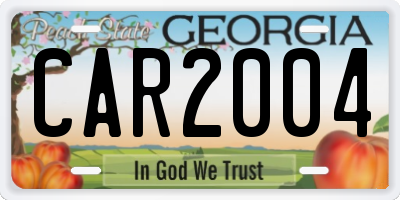 GA license plate CAR2004