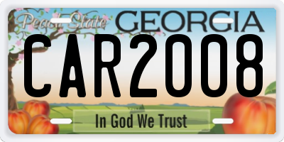 GA license plate CAR2008