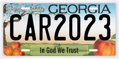 GA license plate CAR2023