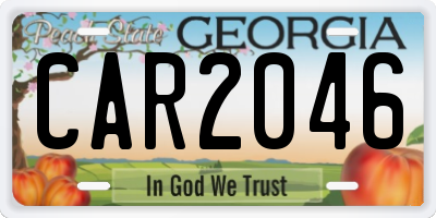 GA license plate CAR2046