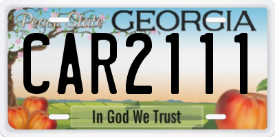 GA license plate CAR2111