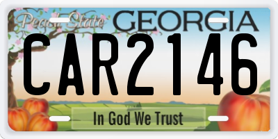 GA license plate CAR2146