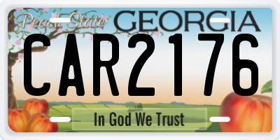 GA license plate CAR2176