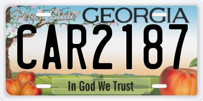 GA license plate CAR2187