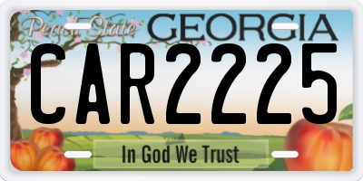 GA license plate CAR2225