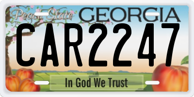GA license plate CAR2247