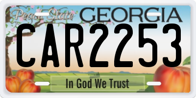 GA license plate CAR2253