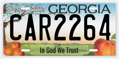 GA license plate CAR2264