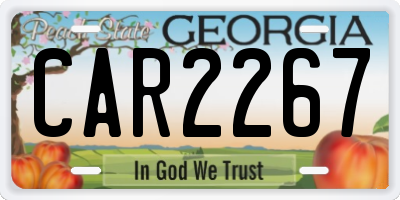 GA license plate CAR2267