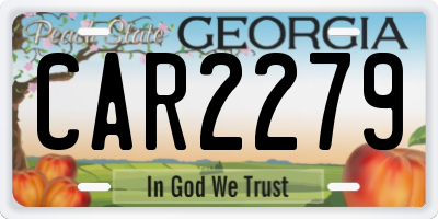 GA license plate CAR2279
