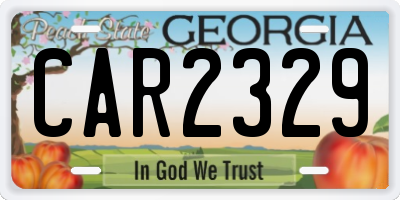 GA license plate CAR2329