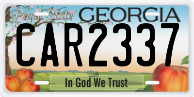 GA license plate CAR2337