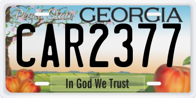 GA license plate CAR2377