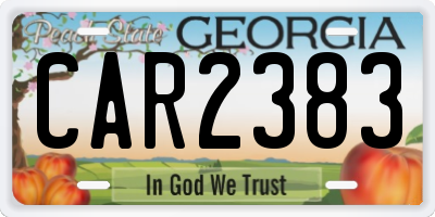 GA license plate CAR2383